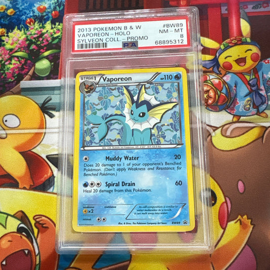 Vaporeon BW89 Holo Promo - PSA 8
