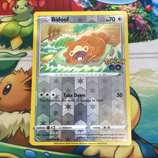 Bidoof - Unpeeled Ditto Reverse Holo Pokemon Go 059/078